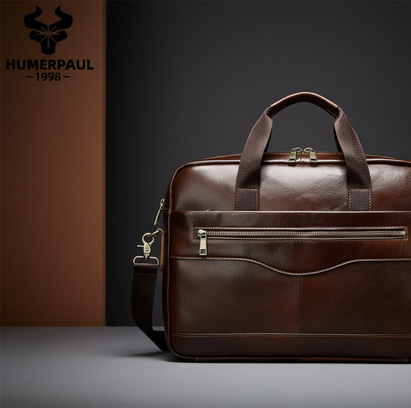 The Continental Executive: Humerpaul Genuine Leather Briefcase