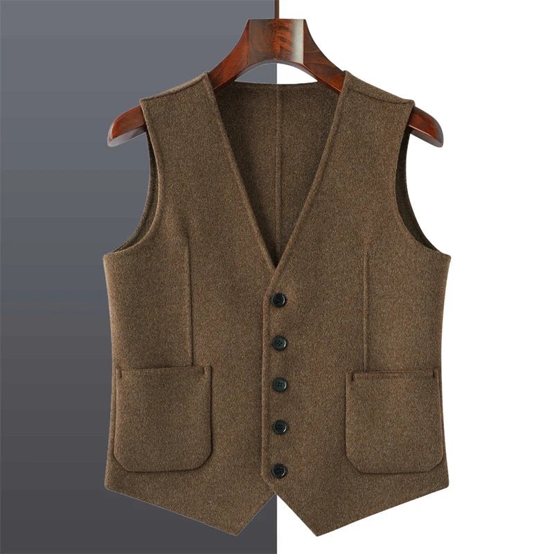 The Kensington V-Neck: British Style 100% Pure Wool Vest