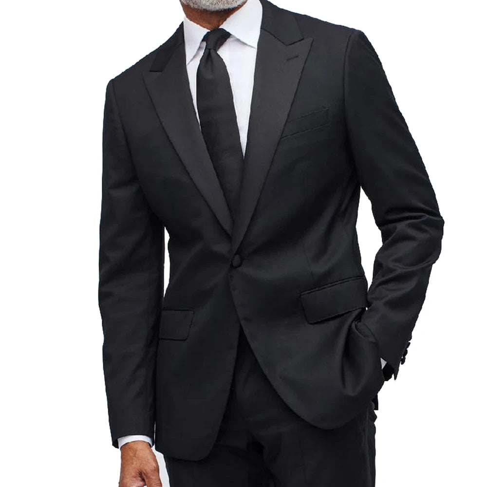 The Obsidian Elite: Luxury Super 120 Wool Tuxedo
