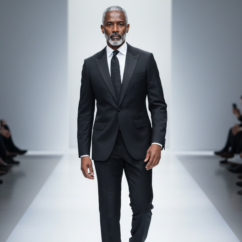 The Obsidian Elite: Luxury Super 120 Wool Tuxedo