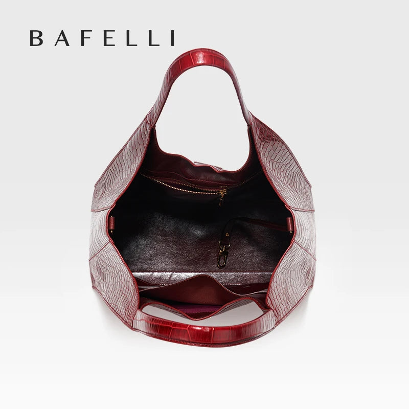 The Executive Crocodile: BAFELLI Large Capacity Genuine Leather Tote