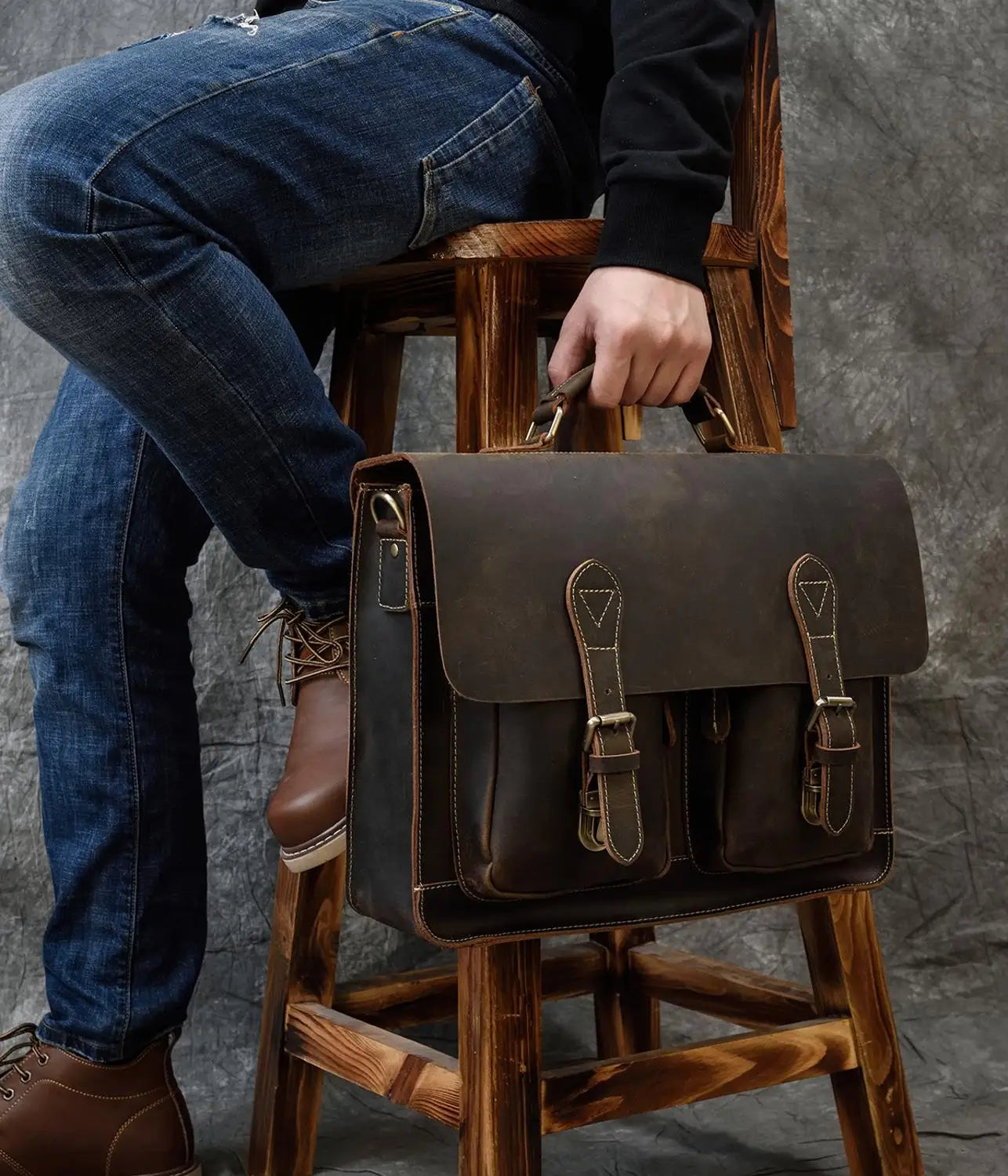 The Archive Master: Luufan Crazy Horse Leather Briefcase