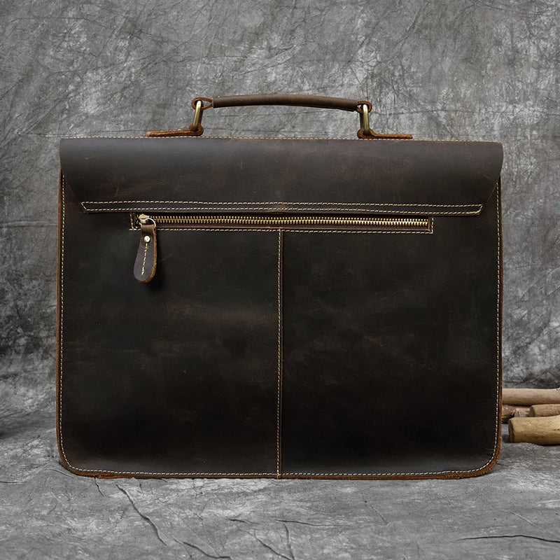 The Archive Master: Luufan Crazy Horse Leather Briefcase