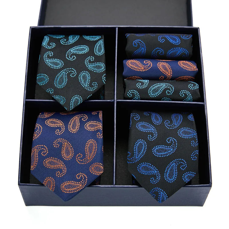 The VanGise Signature: Premium Silk Paisley Tie & Hanky Set