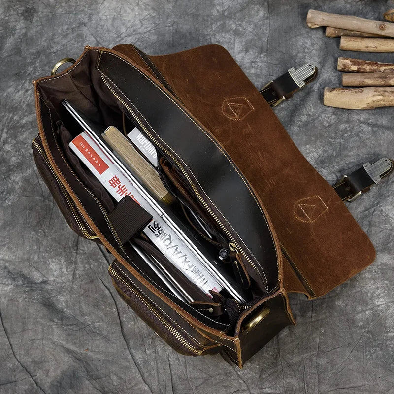 The Archive Master: Luufan Crazy Horse Leather Briefcase