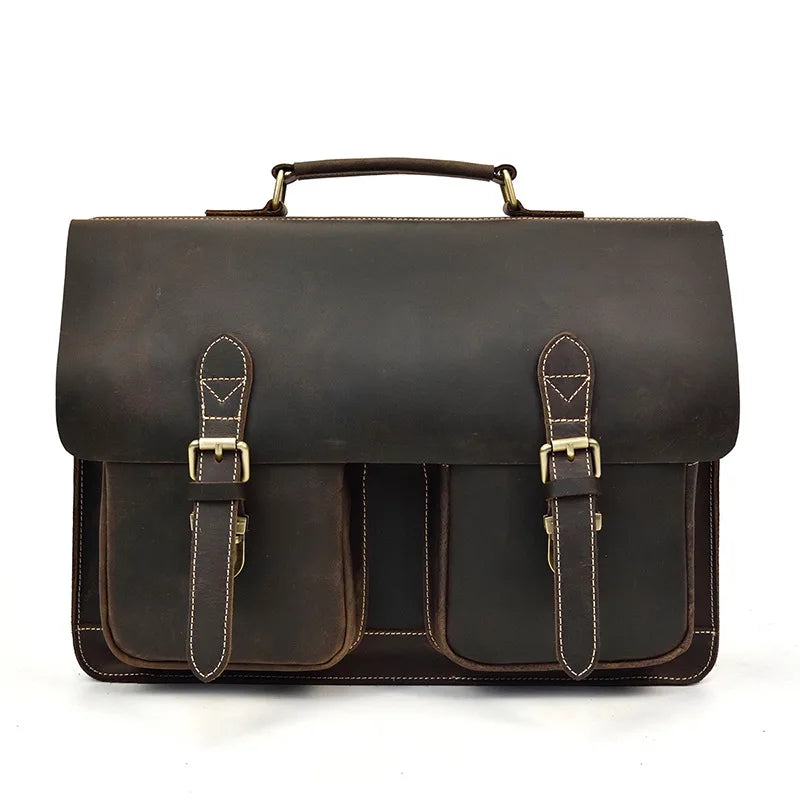 The Archive Master: Luufan Crazy Horse Leather Briefcase
