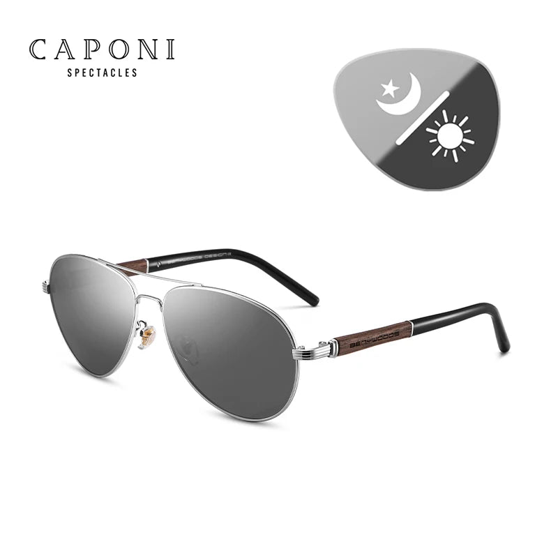 The Arboreal Pilot: CAPONI Polarized Wood-Accent Sunglasses
