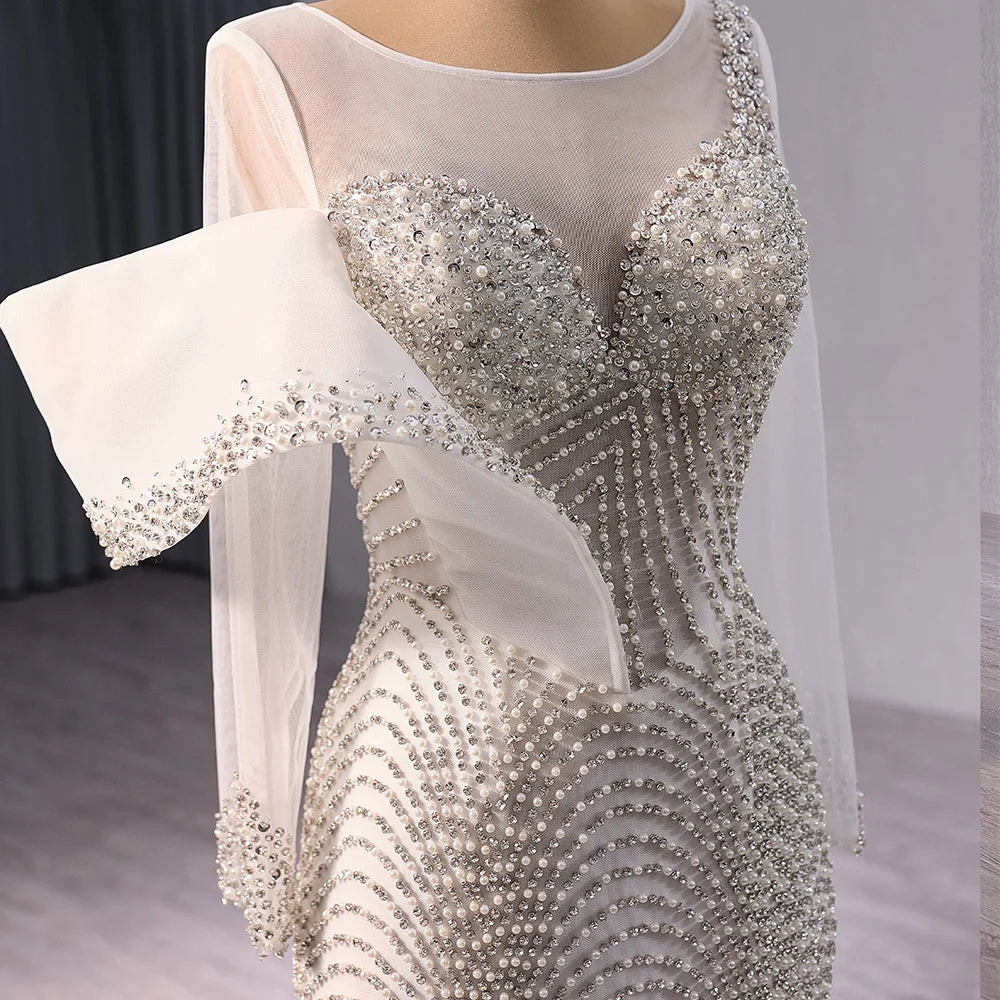 The Ethereal Mermaid: Hand-Beaded Organza Bridal Gown