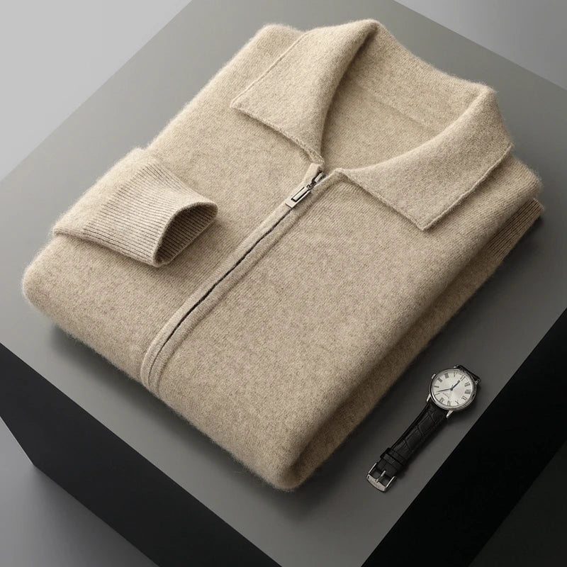 The Sovereign Vault: Pure Cashmere Zip Cardigan