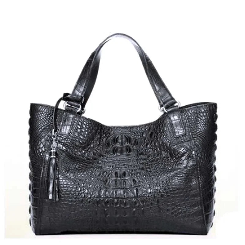 The Autumn Sovereign: KEXIMA Handcrafted Crocodile Leather Tote