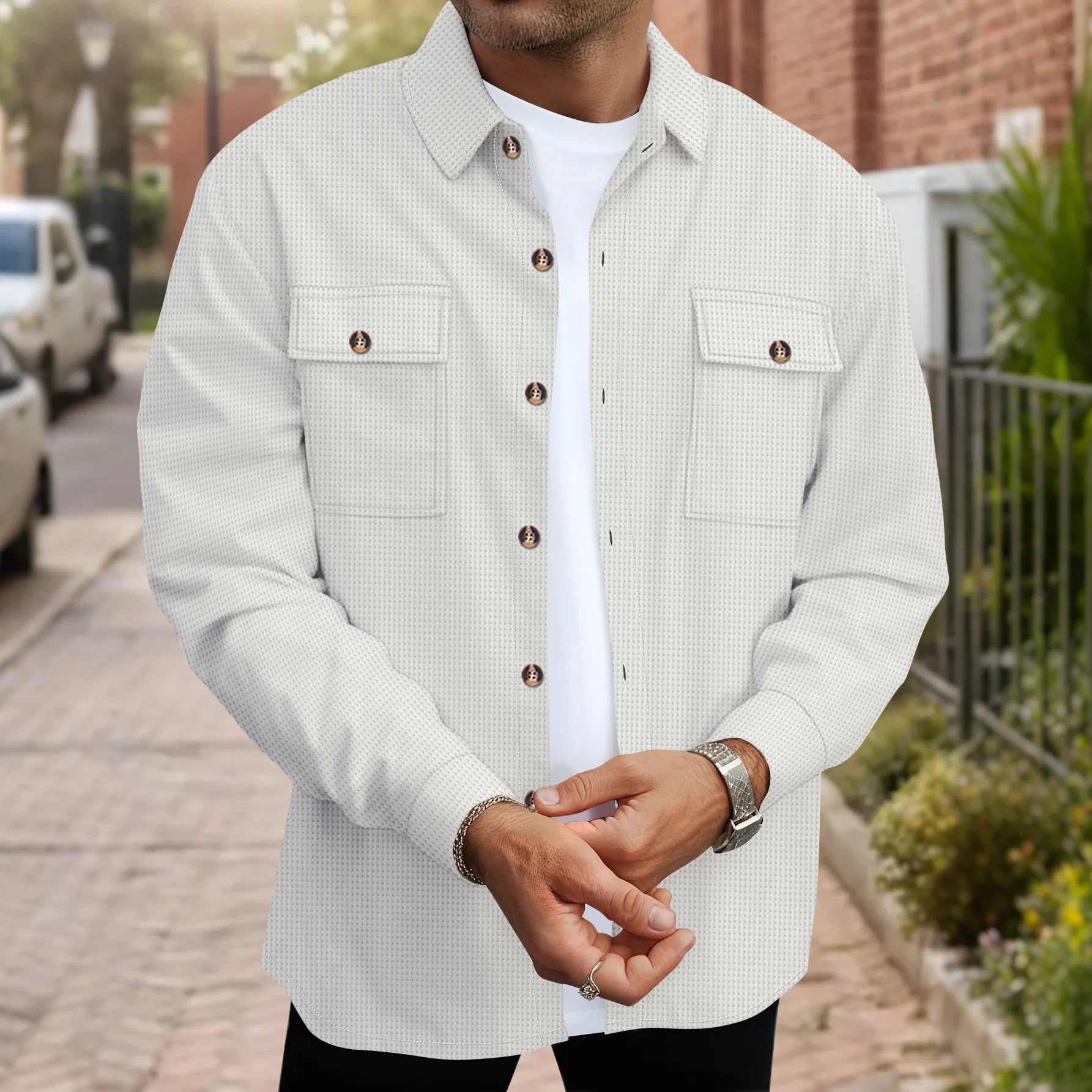The Urban Waffle: 2026 Dual-Pocket Shirt Jacket