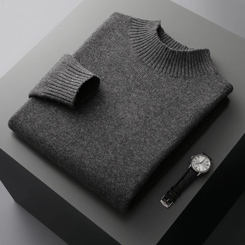 The Arctic Shield: Double-Thick Cashmere Mock Neck