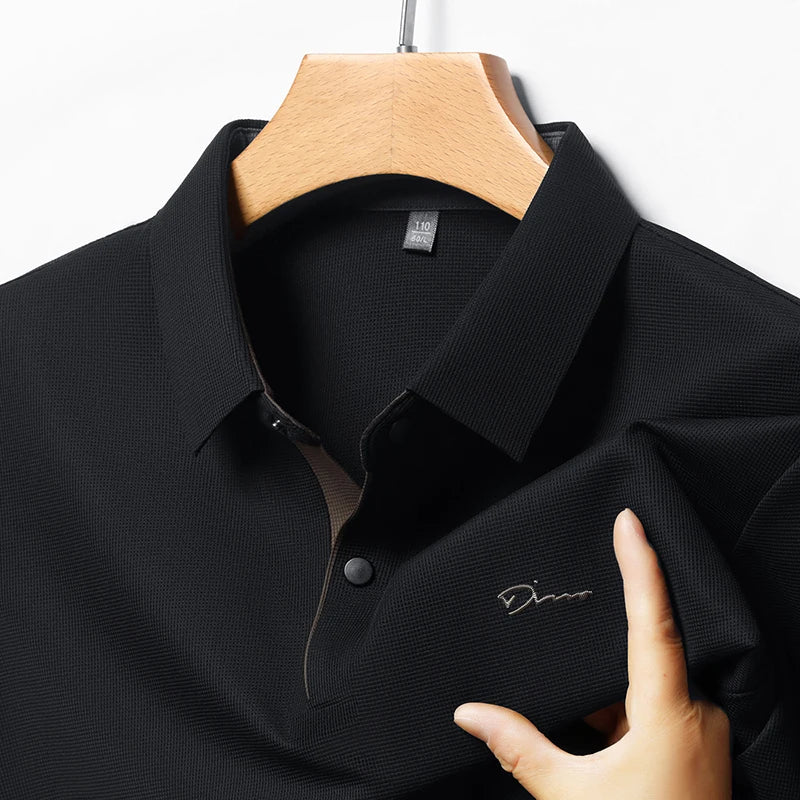 The Glacial Relief: Ice Silk Embossed Polo