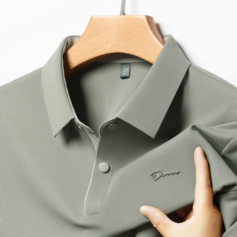 The Glacial Relief: Ice Silk Embossed Polo