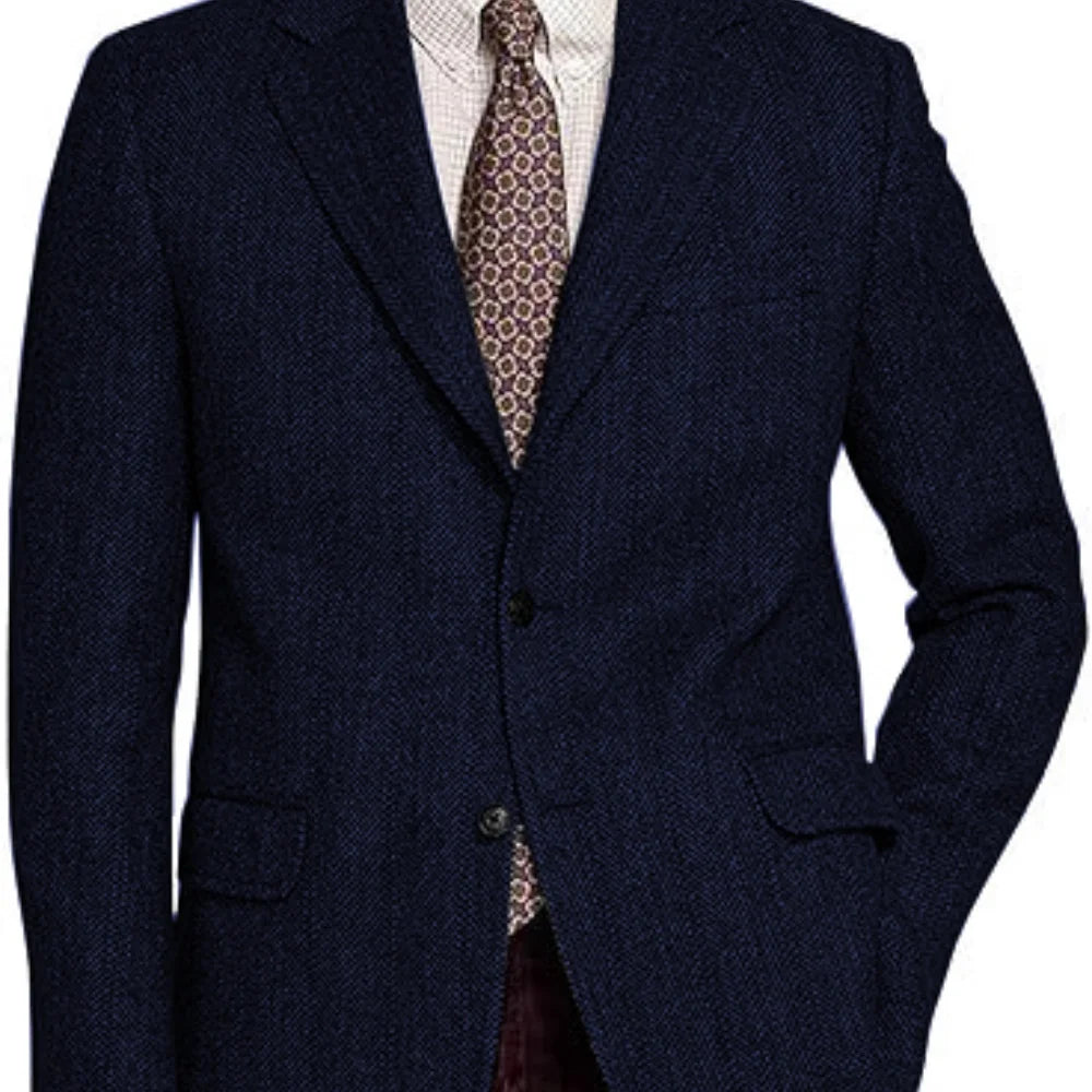 The Sterling Fishbone: Tailored Tweed Blazer Ensemble