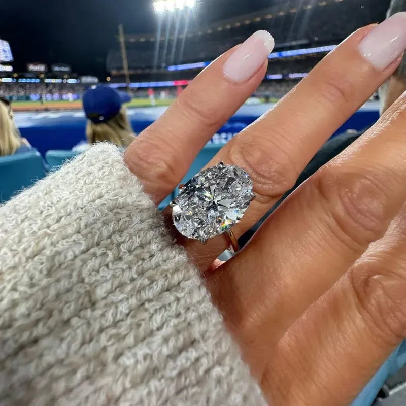 The Sovereign Solitaire: 10-Carat Oval IGI Certified Diamond Ring