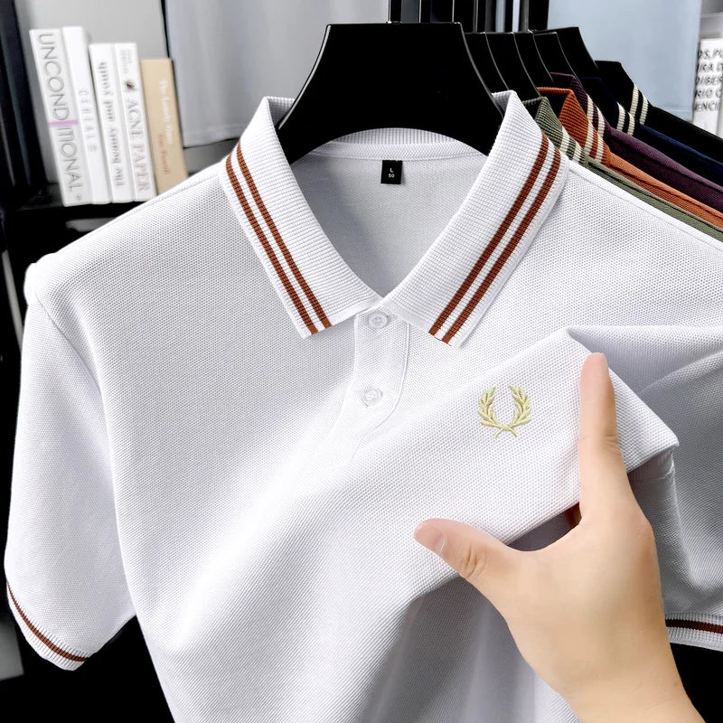The Harvest Signature: Pure Cotton Embroidery Polo