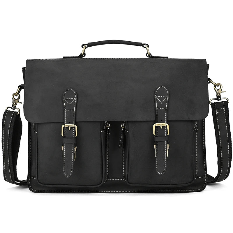 The Archive Master: Luufan Crazy Horse Leather Briefcase
