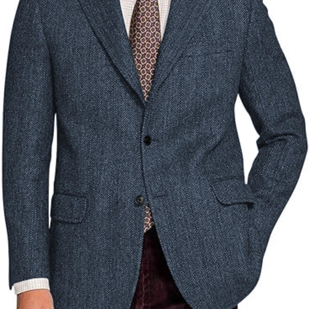 The Sterling Fishbone: Tailored Tweed Blazer Ensemble