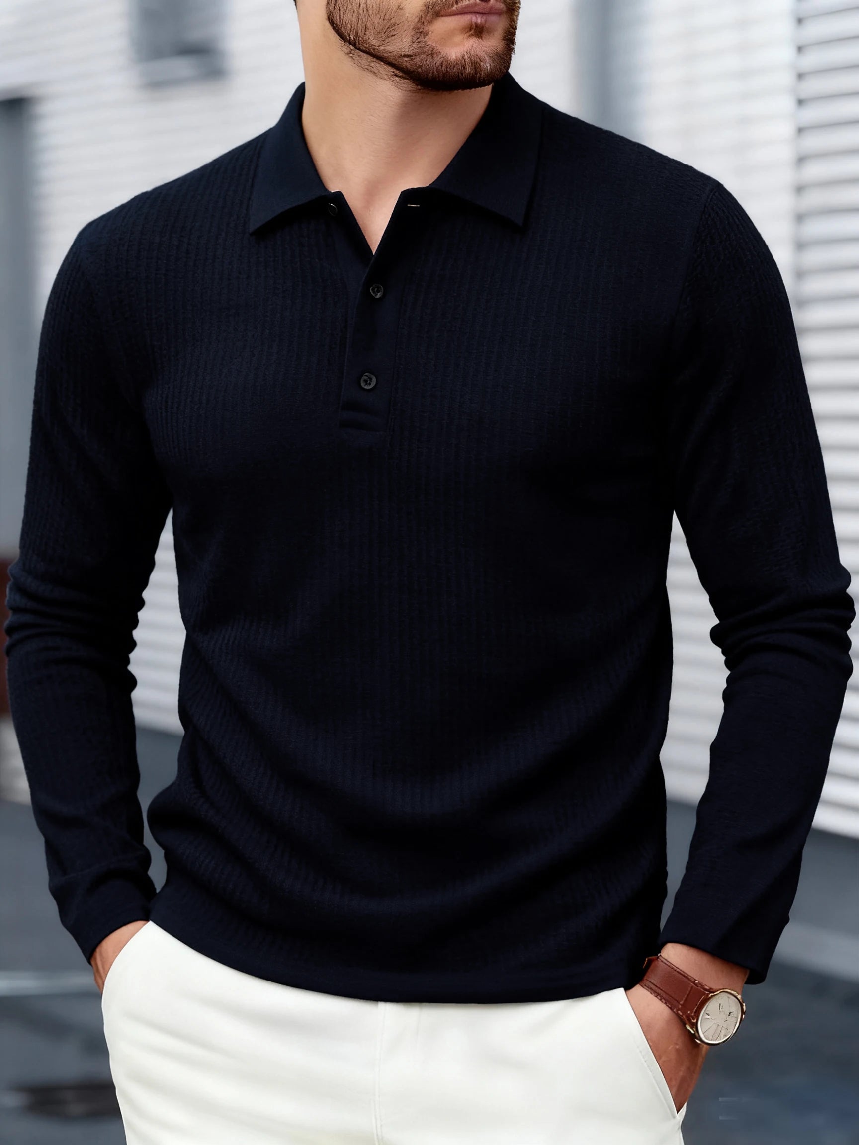 The Corporate Edge: Premium Long-Sleeve Polo