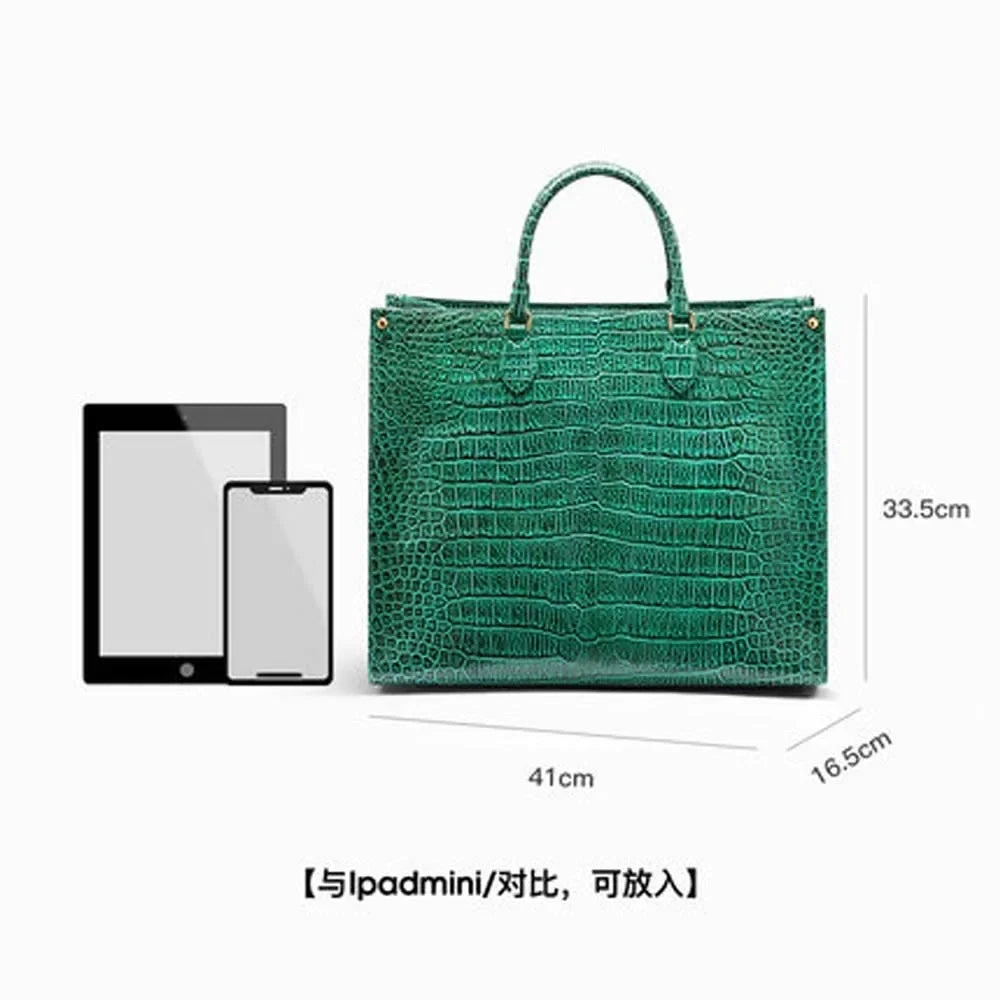 The Heritage Gete: Pure Manual Crocodile Executive Tote