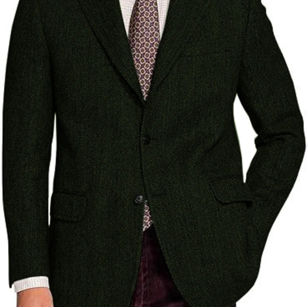 The Sterling Fishbone: Tailored Tweed Blazer Ensemble