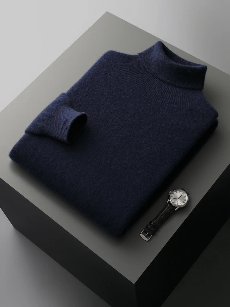 The Alpine Shield: 100% Merino Essential Turtleneck