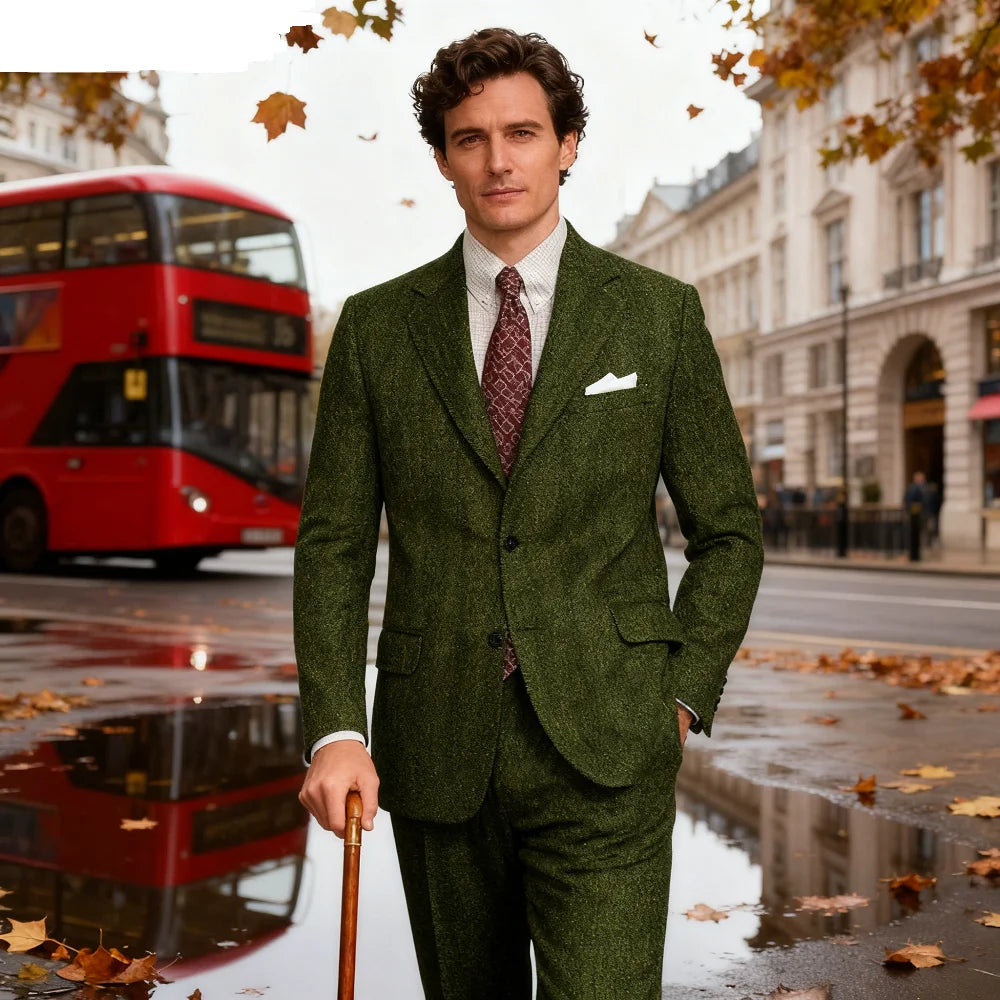 The Sterling Fishbone: Tailored Tweed Blazer Ensemble