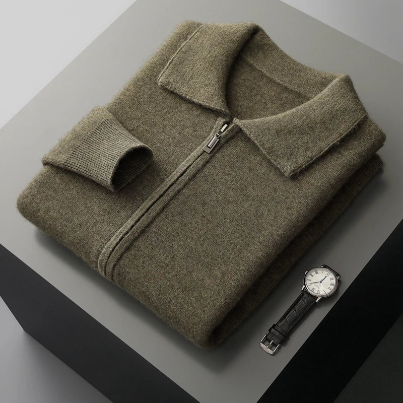The Sovereign Vault: Pure Cashmere Zip Cardigan
