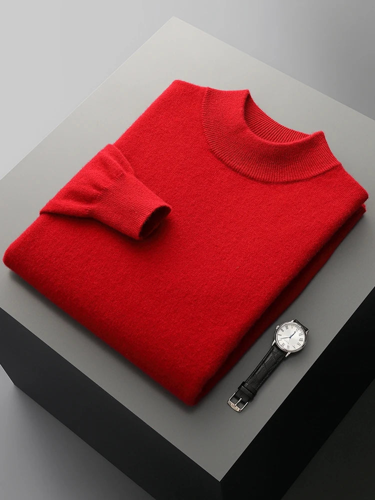The Nordic Peak: 100% Merino Mock Neck