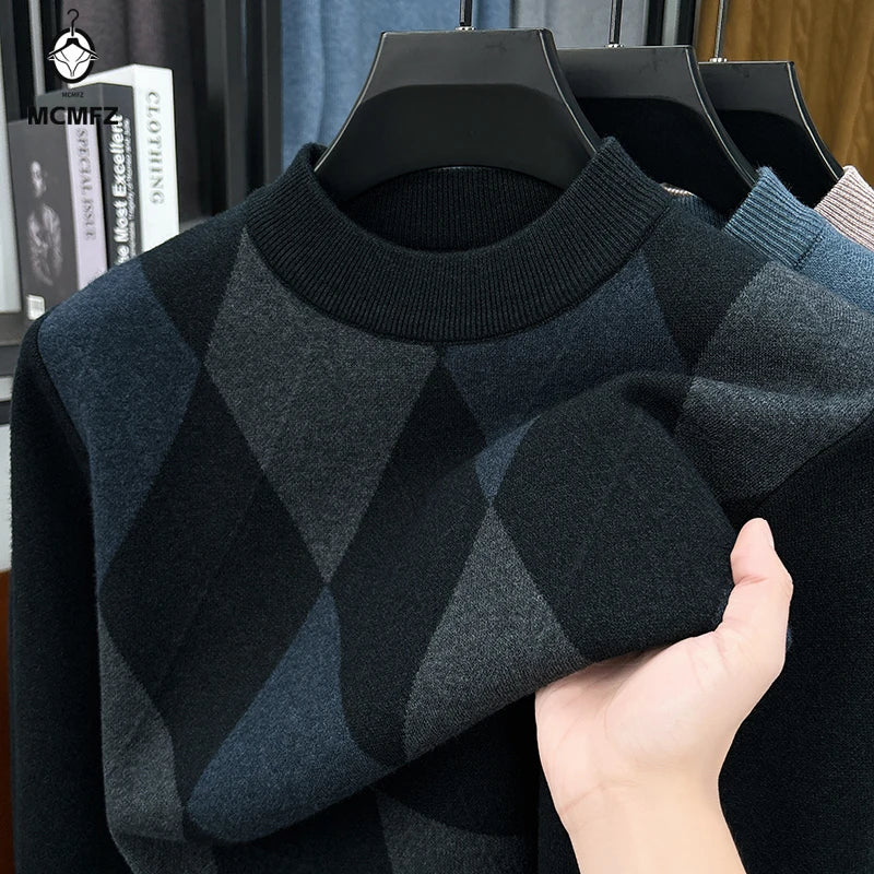 The Nordic Grid: Plaid Half-Collar Knit