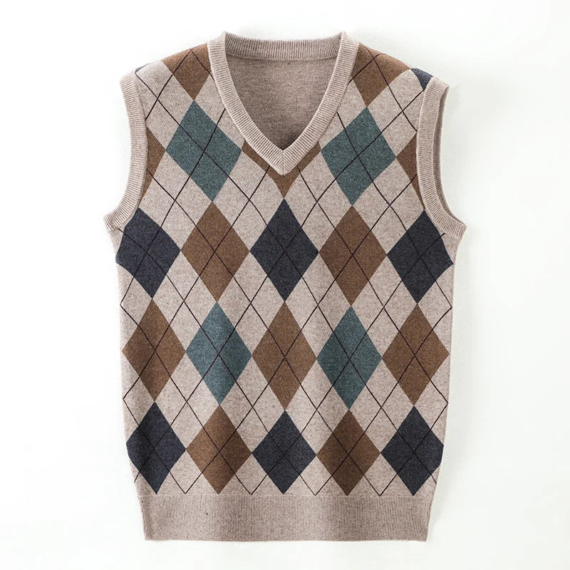 The Seoul Scholar: Argyle Plaid Knitted Vest