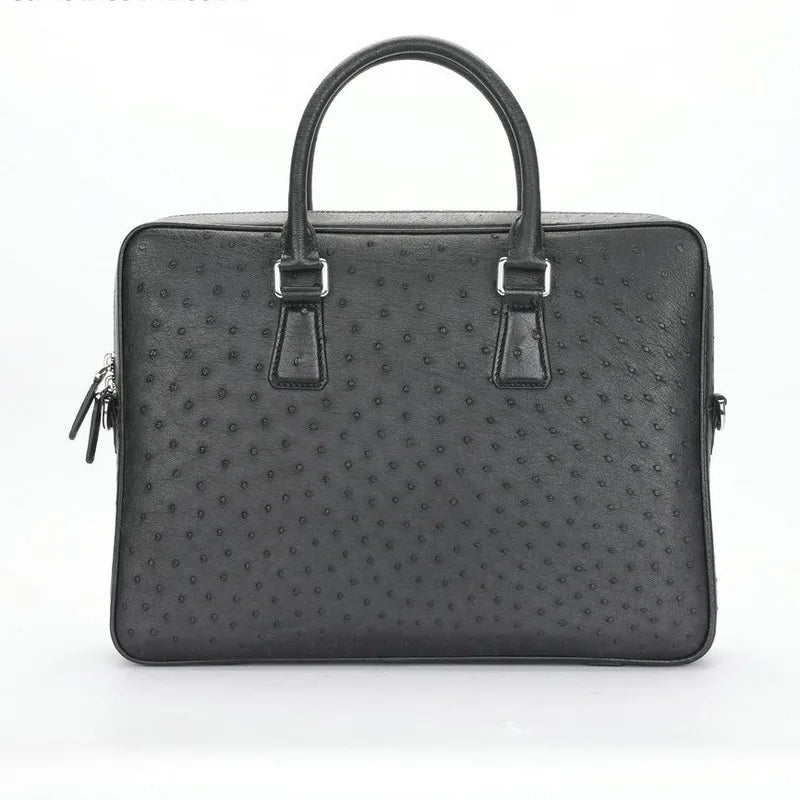 The Savanna Elite: South African Ostrich-Texture Briefcase