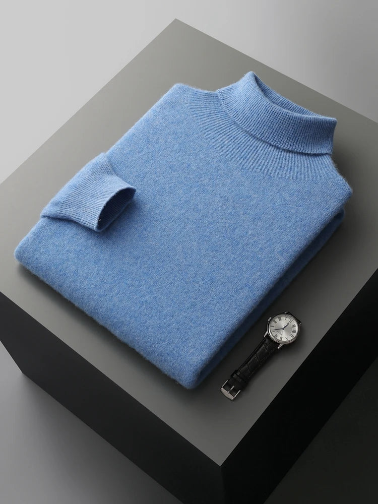 The Alpine Shield: 100% Merino Essential Turtleneck