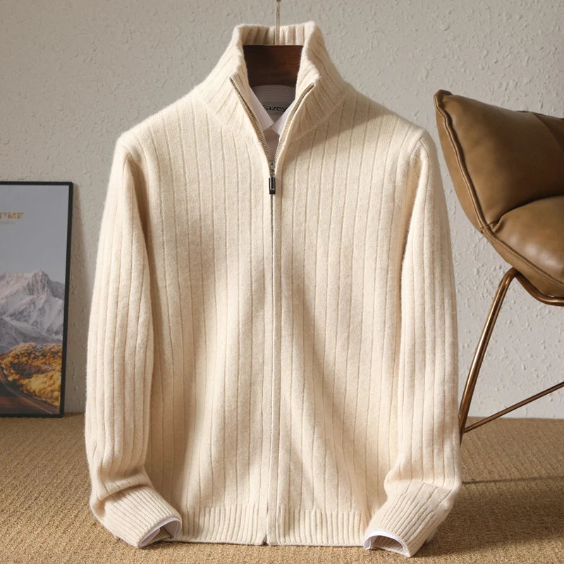 The Continental Shield: Merino Lapel Cardigan