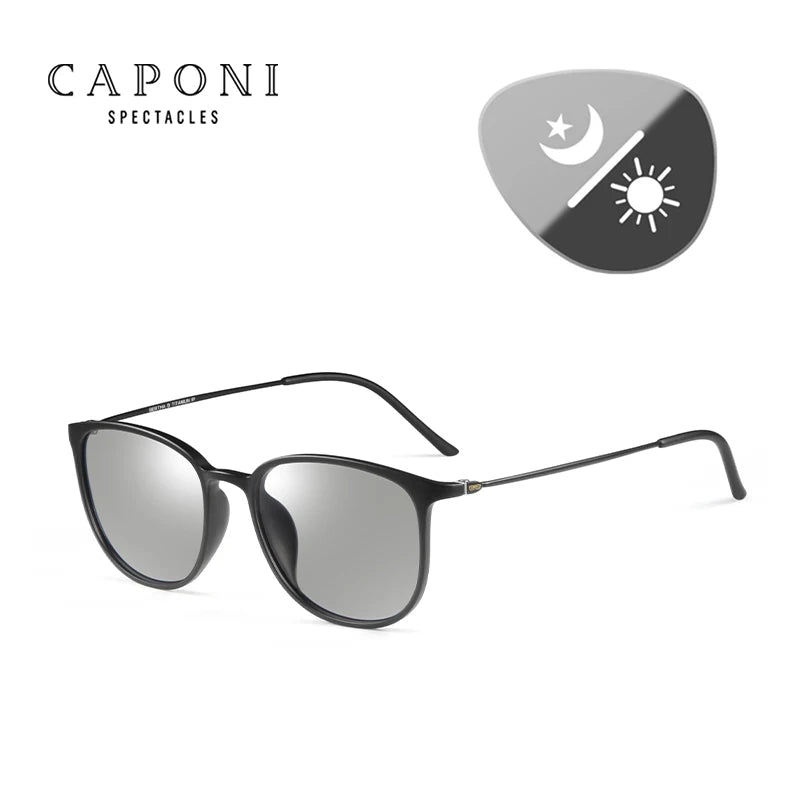 The Stealth Lite: CAPONI Photochromic Titanium Sunglasses