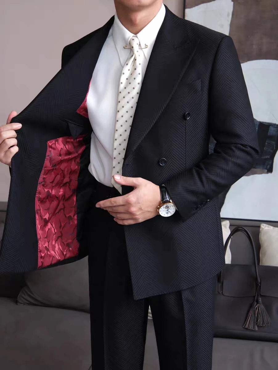 The Milanese Elite: Italian-Style Double-Breasted Suit