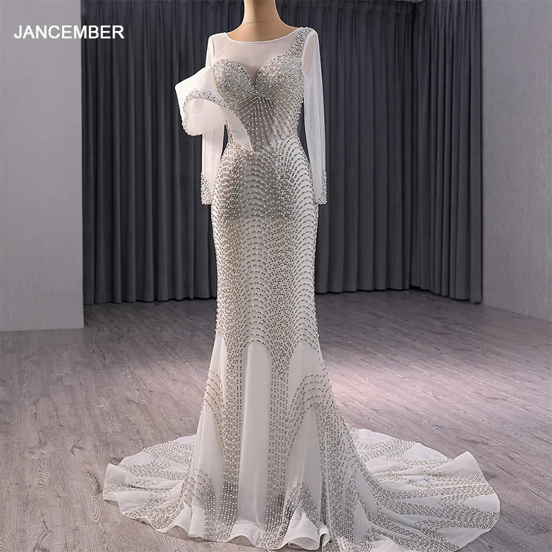 The Ethereal Mermaid: Hand-Beaded Organza Bridal Gown