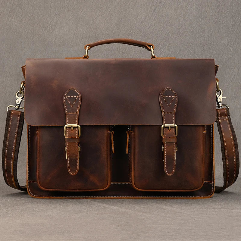 The Archive Master: Luufan Crazy Horse Leather Briefcase