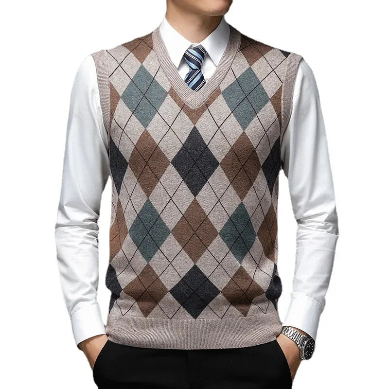 The Seoul Scholar: Argyle Plaid Knitted Vest