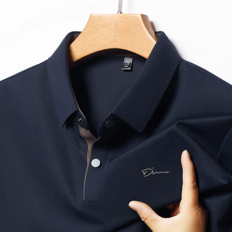 The Glacial Relief: Ice Silk Embossed Polo