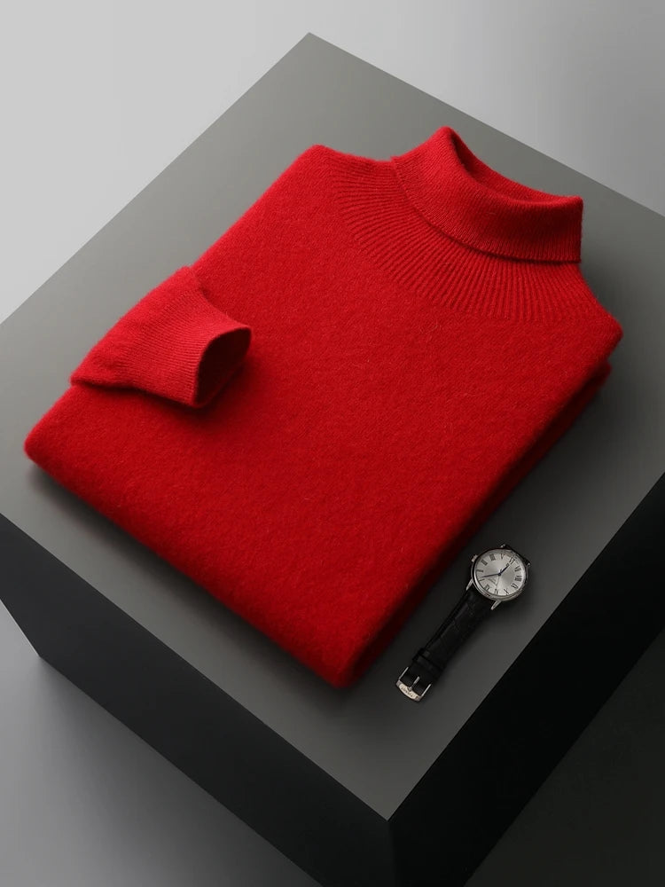 The Alpine Shield: 100% Merino Essential Turtleneck