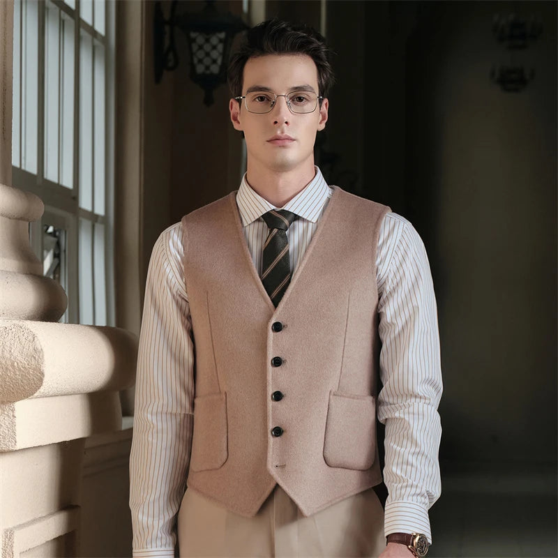 The Kensington V-Neck: British Style 100% Pure Wool Vest