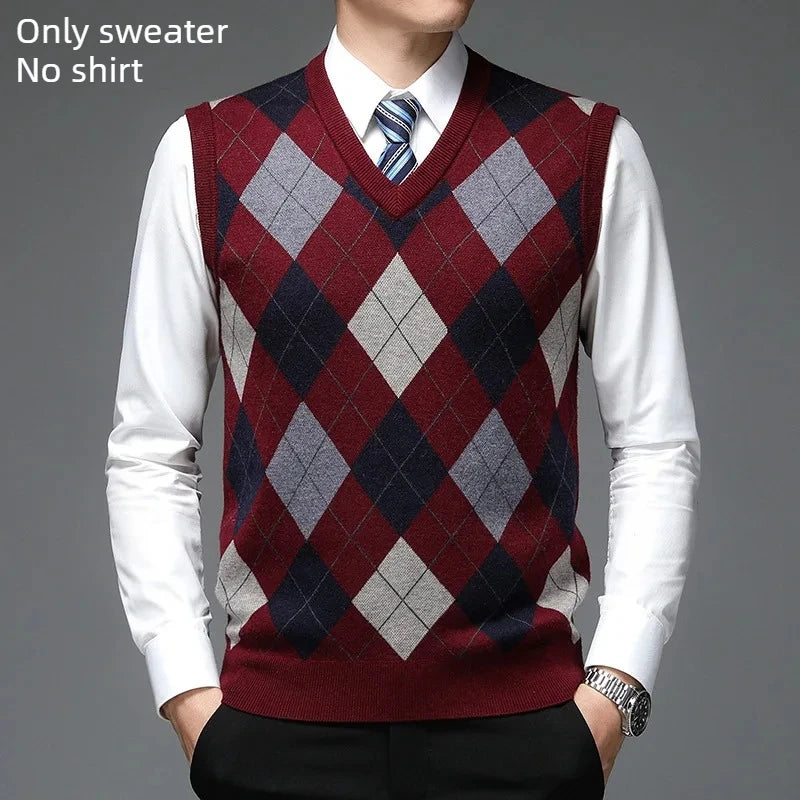 The Seoul Scholar: Argyle Plaid Knitted Vest