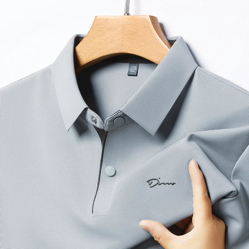 The Glacial Relief: Ice Silk Embossed Polo