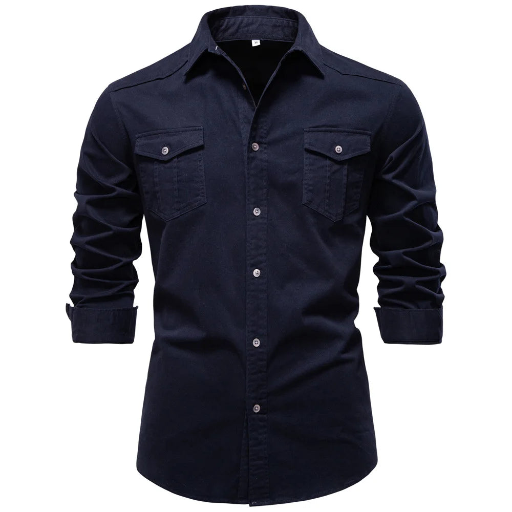 The Indigo Executive: Premium European Denim Shirt