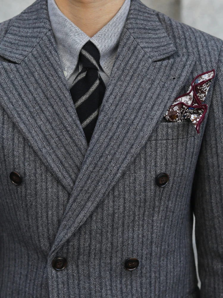 The Sterling Regent: Double-Breasted Herringbone 2-Piece