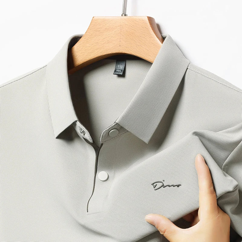 The Glacial Relief: Ice Silk Embossed Polo