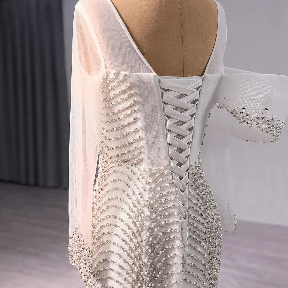 The Ethereal Mermaid: Hand-Beaded Organza Bridal Gown