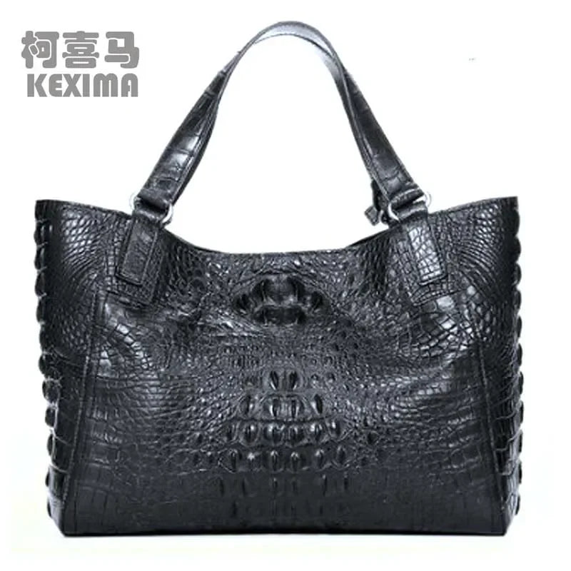 The Autumn Sovereign: KEXIMA Handcrafted Crocodile Leather Tote